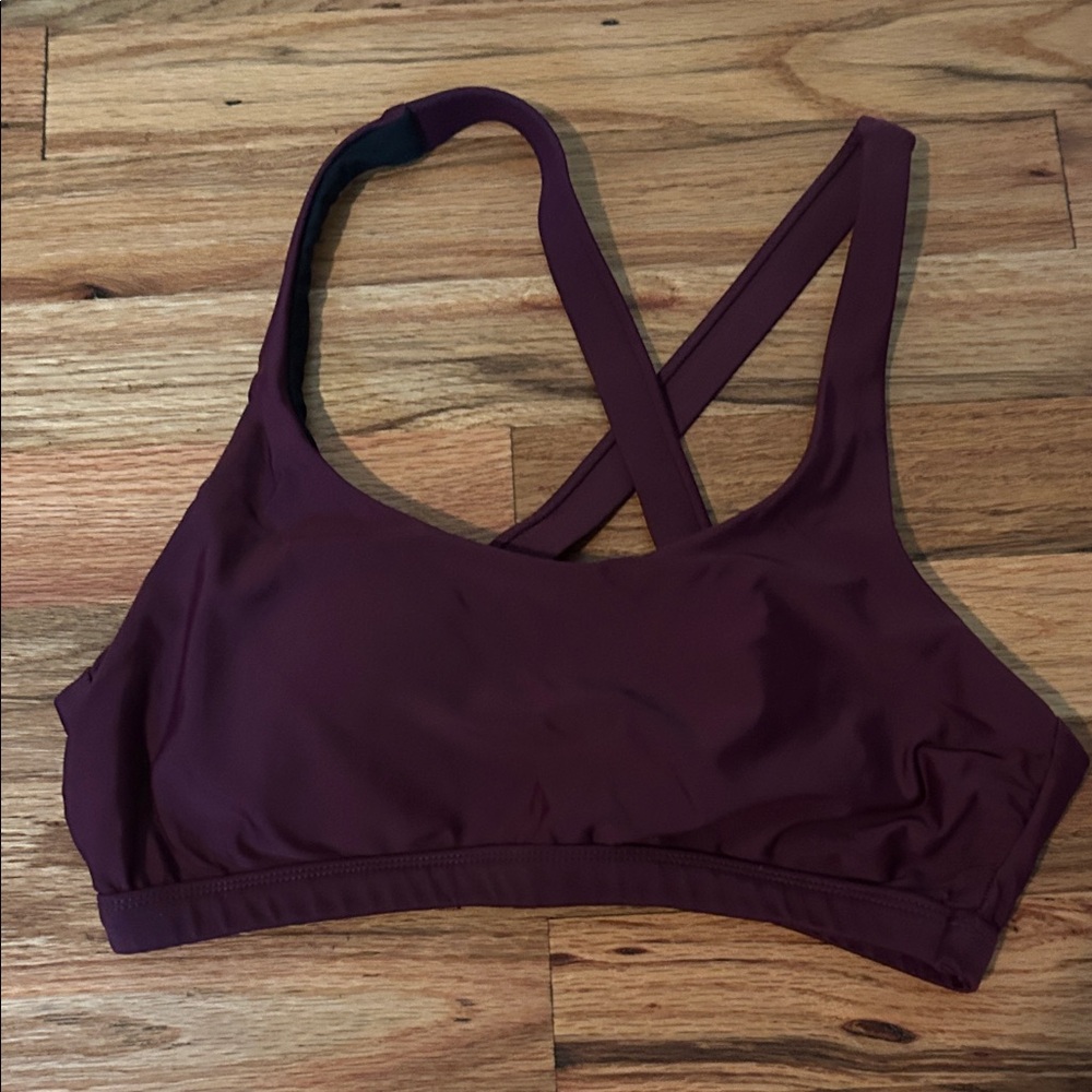 Title Nine Cross-Back Swim Top Deep Purple